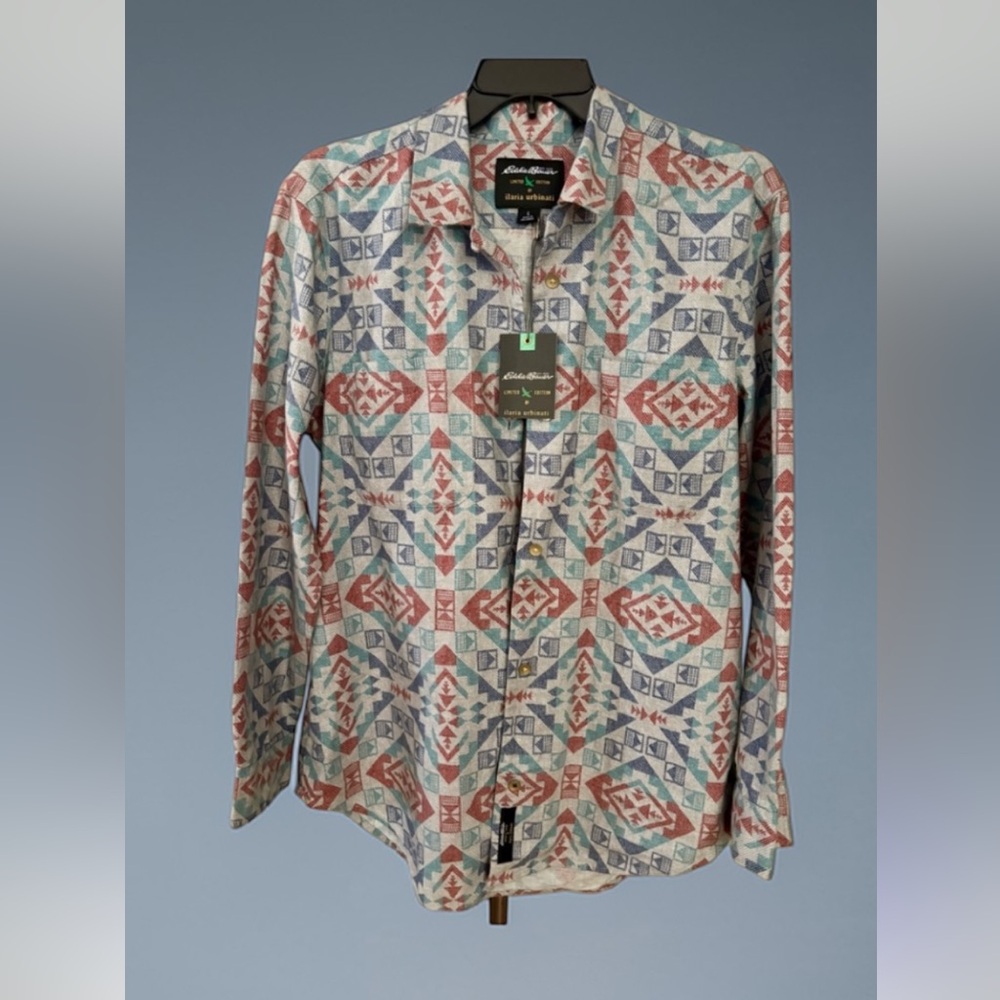 Eddie Bauer Limited Edition Northwest Boyfriend Shirt Aztec Geometric L